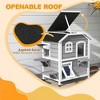 PawHut 2-story Cat House Outdoor, Weatherproof Wooden Cat Enclosure for Feral Cats with Escape Door, Openable Roof, Jumping Platforms - 4 of 4