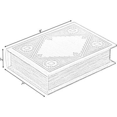 Off-White Wooden Vintage Book Shaped Storage Box