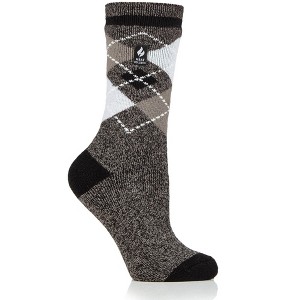 Heat Holder® Women's Argyle LITE™ Socks Success| Thermal Yarn | Medium-Thick Socks Casual Shoes + Boots | Warm + Soft, Hiking, Cabin, Cozy at Home Socks | 5X Warmer Than Cotton - 1 of 4