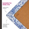 Pimpernel Blue Italian Brocato Placemats - Set of 4 (15.7" x 11.7"), Cork Backing, Easy to Clean, Elegant Italian Design - Heat & Stain Resistant - 4 of 4