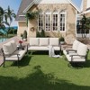 EROMMY 5 PCS Outdoor Metal Conversation Set With 360° Swivel Rocking Chairs, Sofa, Loveseat & Coffee Table For Patio, Garden, Deck Or Poolside - 2 of 4