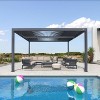 PURPLE LEAF Louvered Pergola Outdoor Aluminum Pergola with Adjustable Roof for Deck Backyard Garden Grey Hardtop Gazebo - 2 of 4