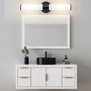 POWLIG 19.87-in 2-Light Black Modern Dimmable Wall Sconce with Milky White Glass Shade - 3 of 4