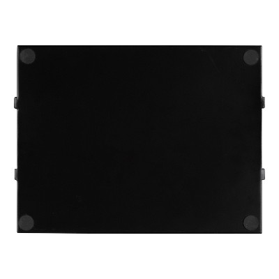 Sleek Black Metal Rectangular Serving Tray with Handles