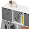 Modern 4 Cube Kids Bookshelf & Toy Storage Organizer, White-Gray for Kids' Room, Playroom, Nursery & Kindergarten - 4 of 4