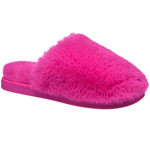 Aeropostale Women s Fuzzy Slippers With Cushioned Comfort In Pink Size Medium Target