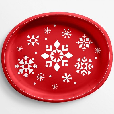 8ct Snowflake Platter Red - Wondershop™