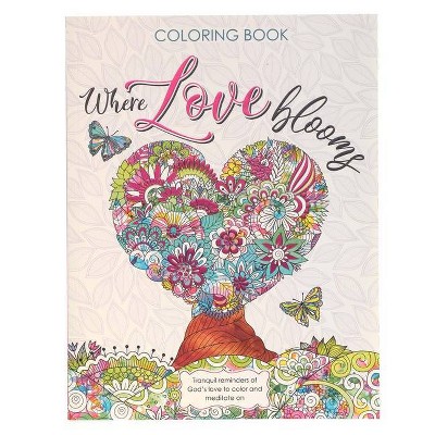 Coloring Book Where Love Blooms - (Paperback)