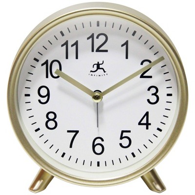 6" Tabletop Alarm Clock Matte Gold - Infinity Instruments