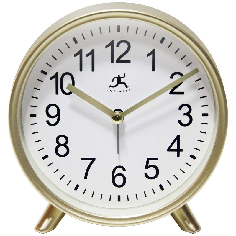 6&#34; Tabletop Alarm Clock Matte Gold - Infinity Instruments, 1 of 11