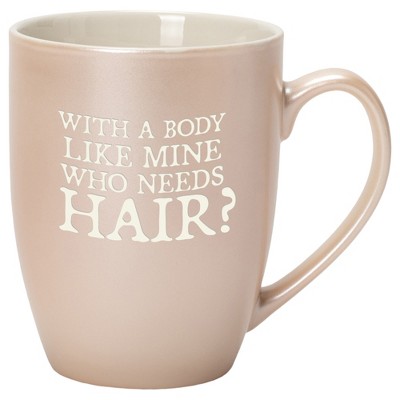 Elanze Designs With A Body Like Mine Who Needs Hair Precious Pearl 10 ounce New Bone China Coffee Cup Mug