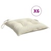 vidaXL Chair Cushions 6 pcs Cream White 15.7"x15.7"x2.8" Oxford Fabric - 2 of 4