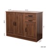 BEAFUP Modern Wood Buffet Sideboard with 2 doors&1 Storage and 2drawers -Entryway Serving Storage Cabinet Doors-Dining Room Console, 43.3 Inch, Walnut - 3 of 4
