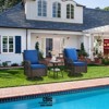 Jojoka 3pc Outdoor Wicker Rocking Bistro Set with 2 Swivel Chairs & Glass-Top Table, Rattan Patio Furniture with Cushions for Porch, Backyard - 2 of 4