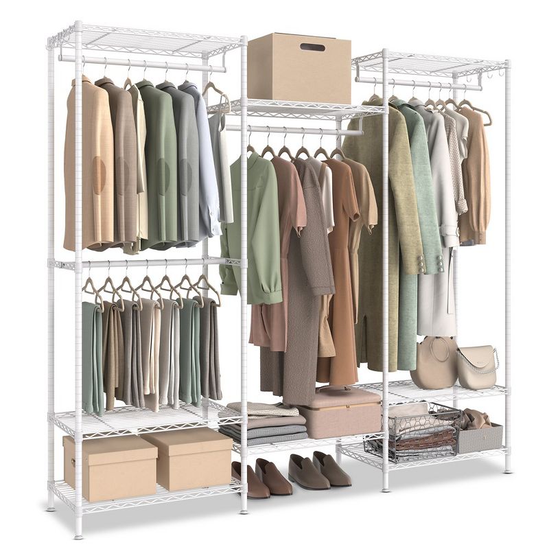 SONGMICS Portable Wardrobe Closet Heavy Duty Clothes Rack, Freestanding Closet Organizer, Metal Garment Rack, 2 of 11