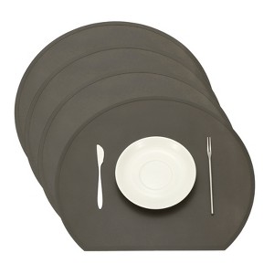 Unique Bargains Silicone Heat Resistant Waterproof Oil Proof Semicircle Placemats - 1 of 4