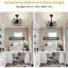Ludomide 18" Black Caged Ceiling Fan With Lights And Remote, Chandelier Ceiling Fan For Bedroom Dining Room - 4 of 4