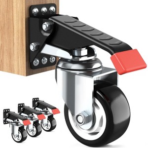 MaseiKar Workbench Casters Wheels, 880Lbs Retractable Casters Set of 4, Heavy Duty Side Mount 2.5" Stepdown Castors for Bench Machinery Work Table - 1 of 4