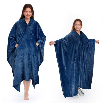 Tirrinia Women Wearable Blanket Cape Plush Fleece Throw Wrap Cover Indoors or Outdoors , 55x80 Inches