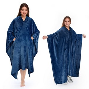 Tirrinia Women Wearable Blanket Cape Plush Fleece Throw Wrap Cover Indoors or Outdoors , 55x80 Inches - 1 of 4