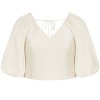 Women's Plus Size Peta Top - oat | CITY CHIC - image 4 of 4