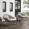 PAGED Oversized Rattan Accent Chair with Detachable Cotton Cushion, Patio Rocking Recliner Egg Chair for Porch & Backyard - 3 of 4