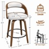 Gikpal Bar Stools, 26" Counter Height Barstools with Bentwood Legs, Swivel Counter Stools with Back, Modern Faux Leather Upholstered Bar Chairs - 2 of 4