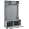 NicBex Hall Tree with Bench and Shoe Storage 40 In Hall Trees for Entryway with 4 Hooks, 2 Open Shelves, Gray - image 2 of 4