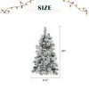 Resenkos 4ft Pre-Lit Snow Flocked Spruce Christmas Tree with Pine Cones, 120 Multi-Color LEDs and 170 Branch Tips, White and Green - 2 of 4