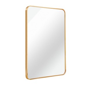 SEVOBAL Bathroom Vanity Mirrors Clear Reflection Glass Anti-Fog Technology Anti Fog Mirror Shatterproof Safety, Gold, 36"*24"*1.1" - 1 of 4
