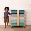 ECR4Kids 20-Compartment Mobile Storage Tower with Cubby Bins with Lids, 5x4, Natural - 4 of 4