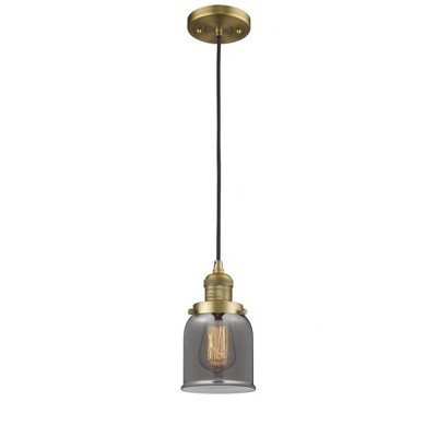 Bell - 1 Light Cord Hung Mini Pendant In Industrial Style-10 Inches Tall and 5 Inches Wide