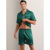INSPIRE CHIC Men's Satin Sleepwear Short Sleeve Nightwear Shorts Summer Pajamas Set 2 Pieces - 2 of 4