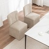 Set of 2 Linen Dining Chairs, Modern Upholstered Fabric Side Chairs with Iron Frame, Armless Kitchen Chairs for Dining Room or Living Room-Koiai - 3 of 4