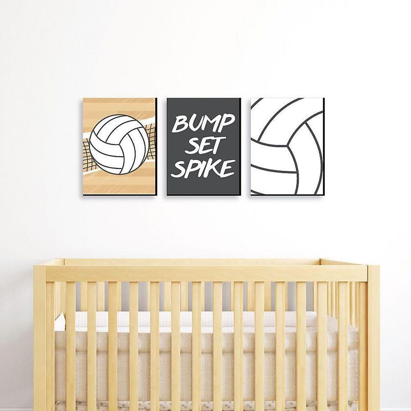 Big Dot of Happiness Bump, Set, Spike - Volleyball - Sports Nursery Wall Art, Kids Room Decor & Game Room Decor - 7.5 x 10 inches - Set of 3 Prints, 2 of 8