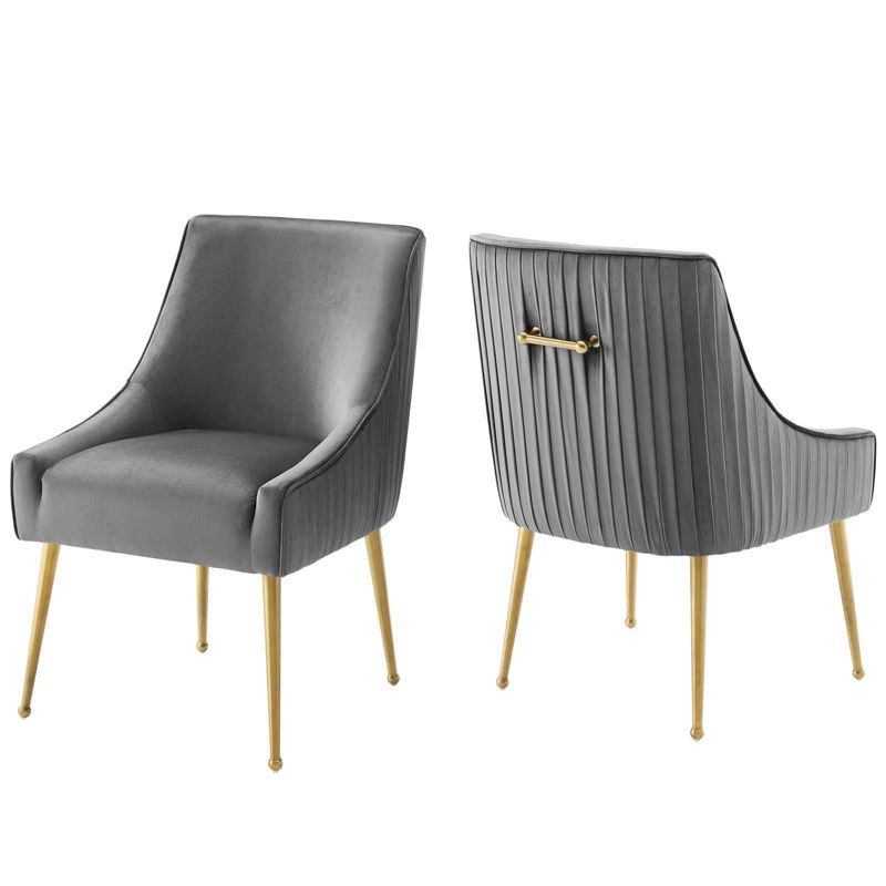 Set of 2 Discern Pleated Back Upholstered Performance Velvet Dining Chairs - Modway, 2 of 6