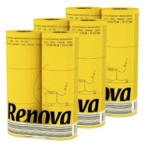 3-Ply 140-Sheet Yellow Toilet Paper Bright Decorative Bulk Sandalwood-Scented Rolls - 1 of 4