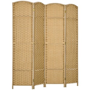 NicBex Room Divider Folding Hand-Woven Privacy Screen with Wood Legs Partition for Home & Office - 1 of 4