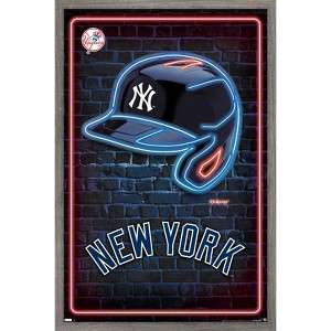 Trends International MLB New York Yankees - Neon Helmet 23 Framed Wall Poster Prints - 1 of 4