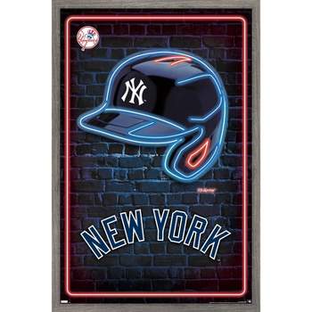 Trends International MLB New York Yankees - Neon Helmet 23 Framed Wall Poster Prints