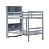 YOOCOZZ Twin Over Twin Bunk Bed with Shelves Headboard,Safety Guardrails and Ladder, Convertible to 2 Beds - 2 of 4