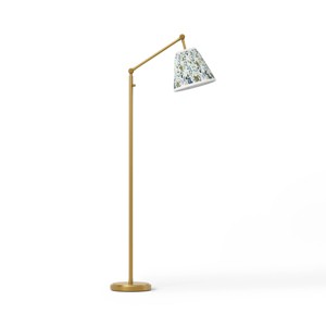 Rifle Paper Co. x Target Strawberry Fields Floor Lamp Gold Metal Standing Lamp 60 Height Linen Shade 60W Max