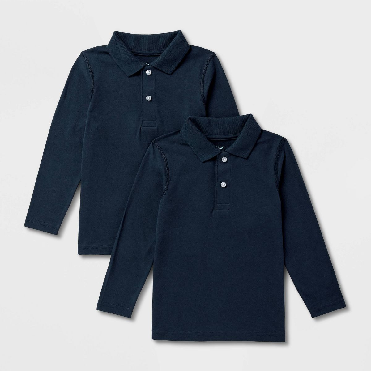 Toddler Boys' 2pk Adaptive Long Sleeve Uniform Polo Shirts - Cat & Jack™