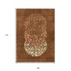 Orange Terra Cotta And Ivory Abstract Washable Indoor Outdoor Area Rug - 3 of 4