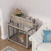 Wooden Indoor Dog Kennel Stylish Pet Crate with Iron Bars - 3 of 4