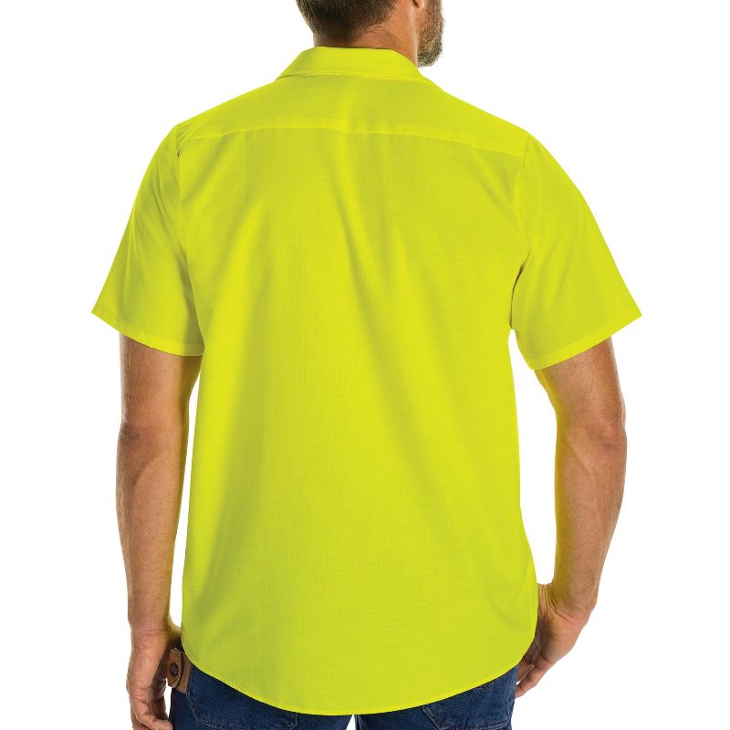 Red Kap Short Sleeve Enhanced Visibility Ripstop Work Shirt, 3 of 5