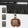 LunaLulinlk Key Holder Wall Mount, Decorative Key Rack and Mail Organizer with 6 Key Hooks, Wooden Key Hanger with Shelf - 4 of 4