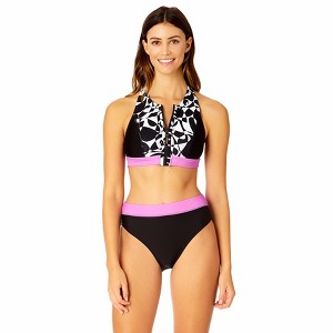 Coppersuit Women's Optical Illusion Zip Longline Bra Swim Top - 1 of 4