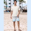INSPIRE CHIC Men's Summer Drawstring Elastic Waist Color Block Beach Board Shorts - 4 of 4