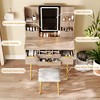 ORRD 4-Drawer Vanity Desk with LED Mirror, Fluted Makeup Table with PU Stool & Jewelry Storage for Bedroom - 4 of 4